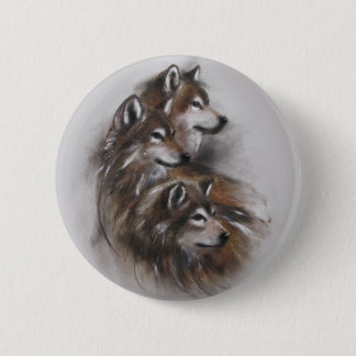 Wolfwolftiere, wild lebende Tiere, Tierkunst, Button