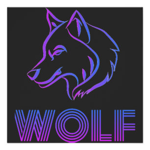 Wolfzeichen und Illustration Poster