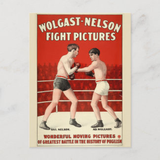 Wolgast-Nelson Fight Pictures - Restauriertes Plak Postkarte