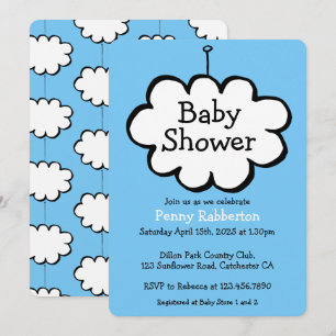 Wolke an einer Schnur Baby Shower Einladung