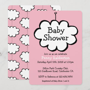 Wolke an einer Schnur Baby Shower Einladung