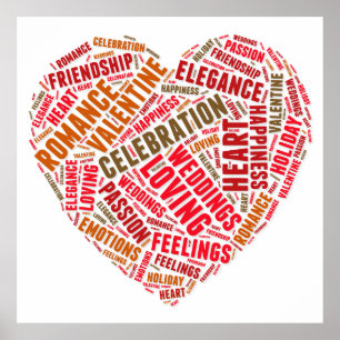 Wolke der Herzform Poster