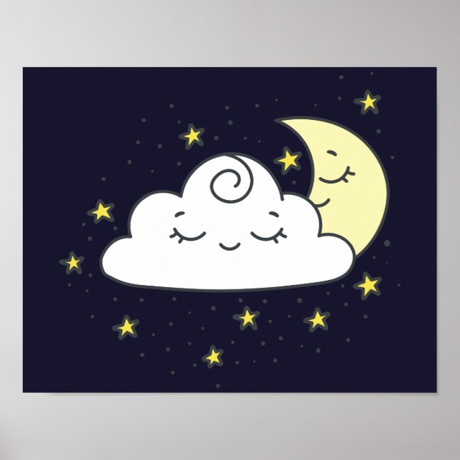 Wolke und Mond Poster (Vorne)