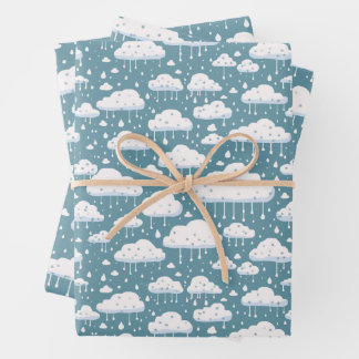 Wolke und Regen Geschenkpapier Set