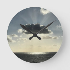 Wolke und Sonne Runde Wanduhr
