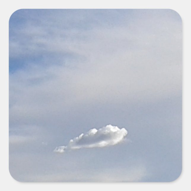Wolke und Wolke Quadratischer Aufkleber (Vorderseite)