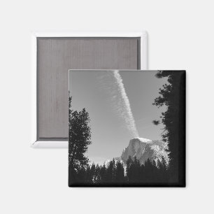 Wolken am Klippenrand Yosemite Himmel Schwarzweiß- Magnet