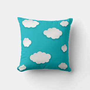 Wolken auf Blauem Himmel Muster Wurfkissen – Fried Kissen
