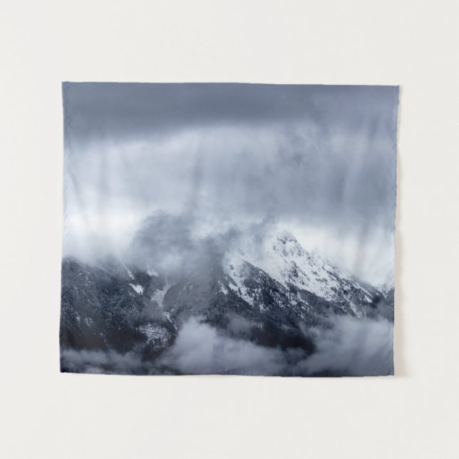 Wolken auf dem Berg Storžič, Slowenien Wandteppich (Vorderseite (Horizontal))