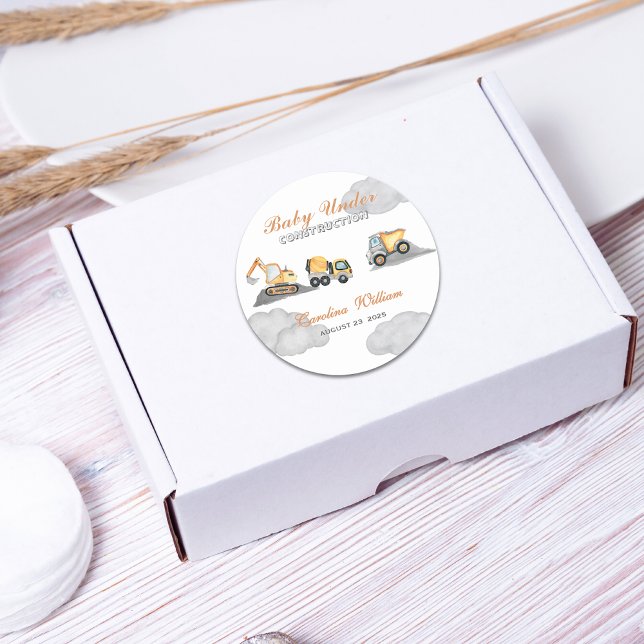 Wolken Baby im Bau Babydusche Runder Aufkleber (Von Creator hochgeladen)