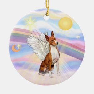 Wolken - Basenji Keramikornament