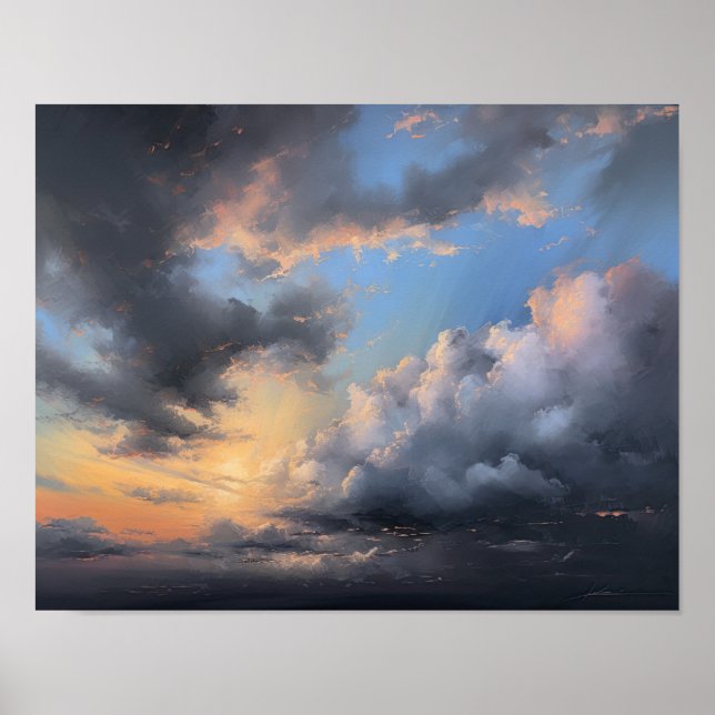 Wolken bei Morgendämmerung Art Print Poster (Vorne)