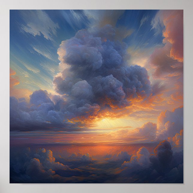 Wolken bei Morgendämmerung Art Print Poster (Vorne)