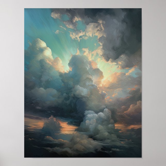 Wolken bei Morgendämmerung Art Print Poster (Vorne)