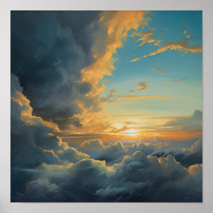 Wolken bei Morgendämmerung Gemälde Kunst Druck Pos Poster