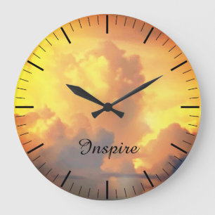 Wolken bei Sonnenuntergang Große Wanduhr