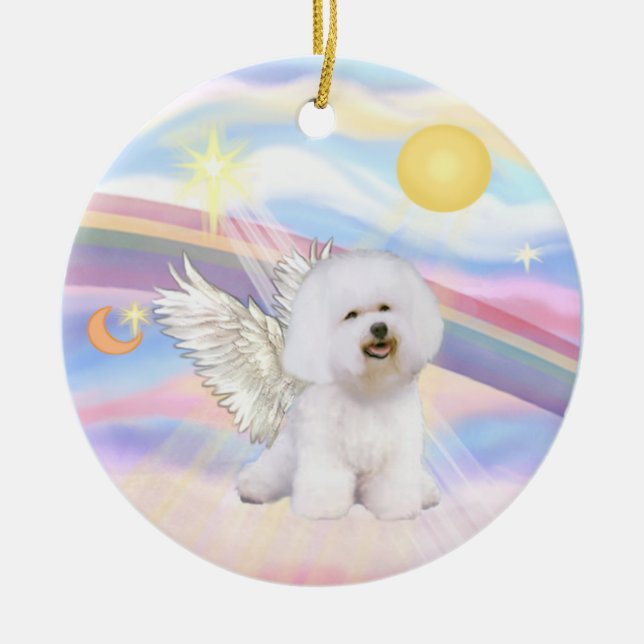 Wolken - Bichon Frise Angel Keramik Ornament (Vorne)