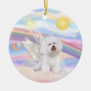 Wolken - Bichon Frise Engel Keramik Ornament
