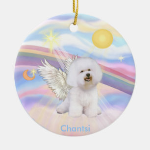 Wolken - Bichon Frise Engel - rund, Chantsi Keramikornament