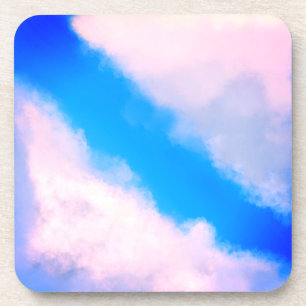 Wolken - Blau mit bunten Wolken Getränkeuntersetzer