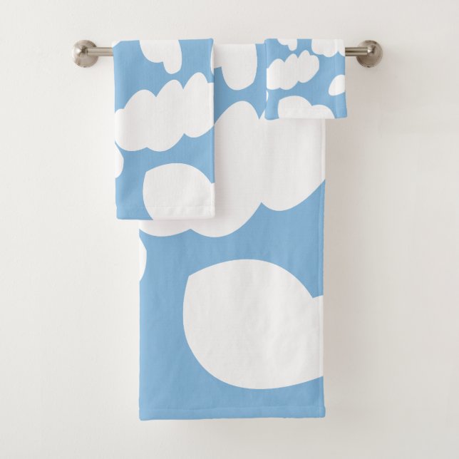 Wolken Blauer Himmel Wolken Badhandtuch Set (Insitu)