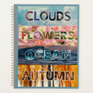 Wolken Blumen Ozean Herbst – Natur Wort Kunst Planer