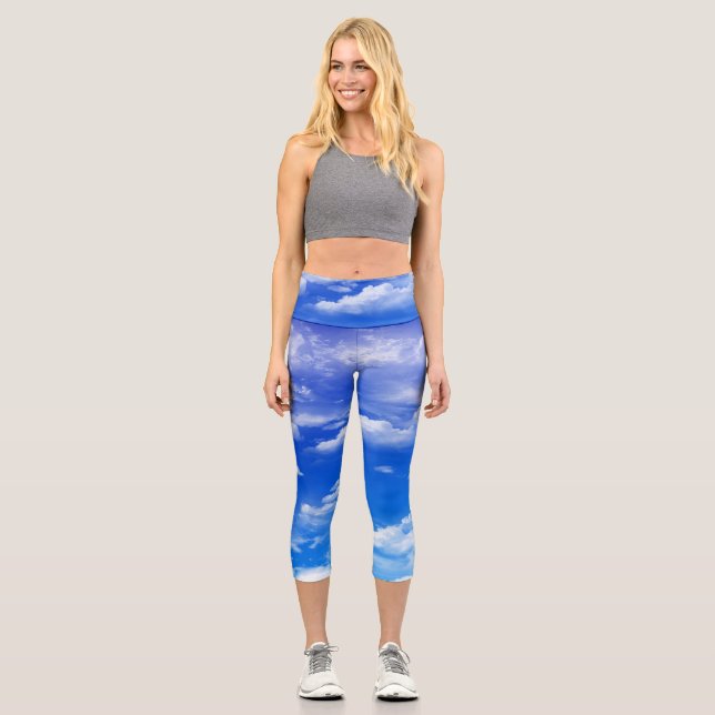 Wolken Capri Leggings (Vorderseite)
