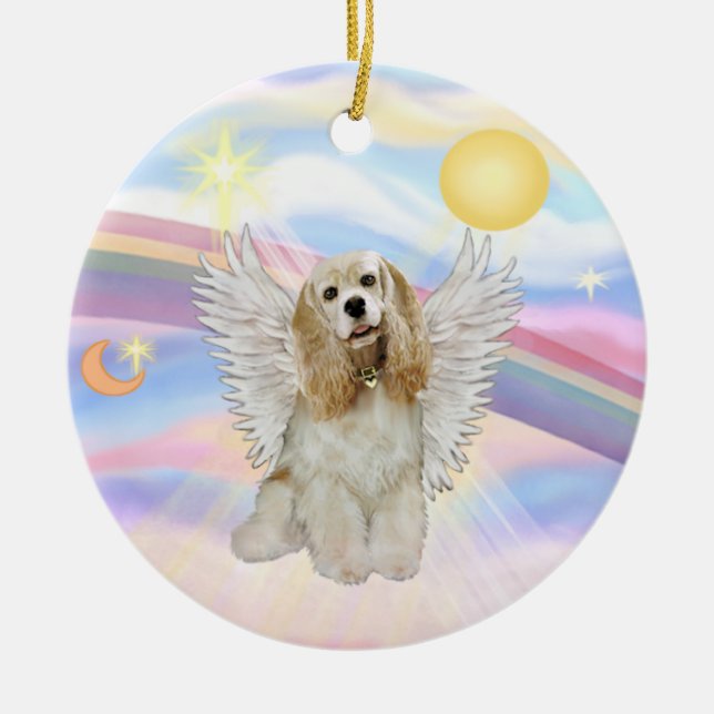 Wolken - Cocker Spaniel (Buff) Keramik Ornament (Vorne)