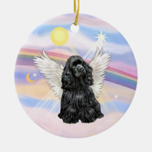 Wolken - Cocker Spaniel (schwarz) Keramik Ornament