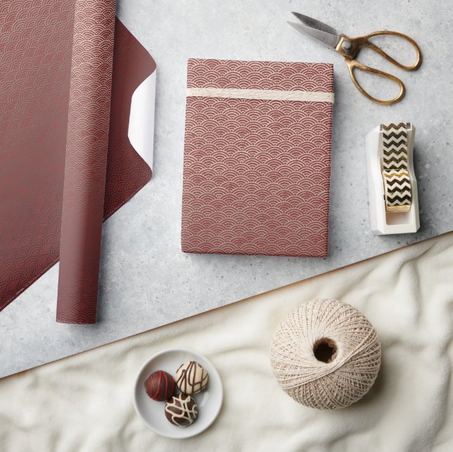 Wolken | Cranberry Ombre Geschenkpapier (Kunsthandwerk)