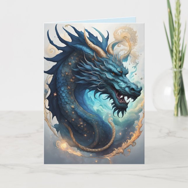 Wolken-Drache-Grußkarte Karte (Vorderseite)