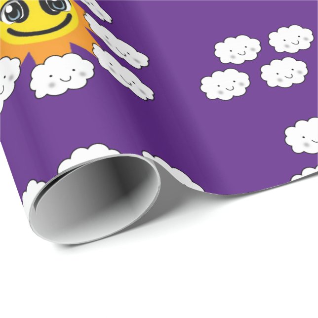 Wolken Einpackpapier (Rolleneckpunkt)