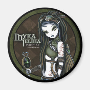 "Wolken-Explosion" Steampunk Aviatrix-Fee-Magnet Magnet
