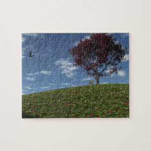 Wolken fahren mit dem Puzzle