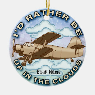 Wolken Flugzeug Keramik Ornament