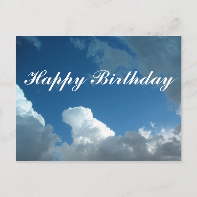 Wolken glücklich Geburtstag Postkarte (Vorderseite)