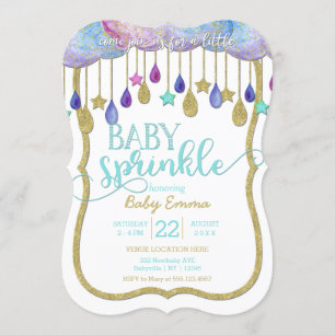 Wolken Gold Stars Sprinkle Baby Dusche Einladung