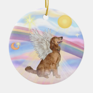 Wolken - Golden Retriever Engel Keramik Ornament