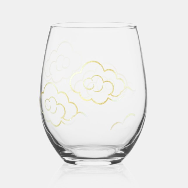 Wolken Goldrand Glas (Vorderseite)
