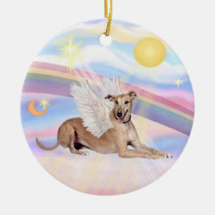 Wolken - Greyhound (Rehkitz) Keramik Ornament