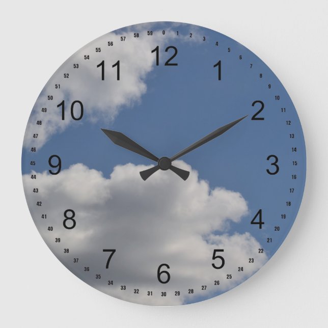 Wolken Große Wanduhr (Vorderseite)