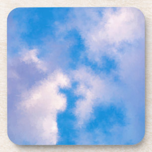 Wolken Hard Plastic Untersetzer mit Kork zurück.