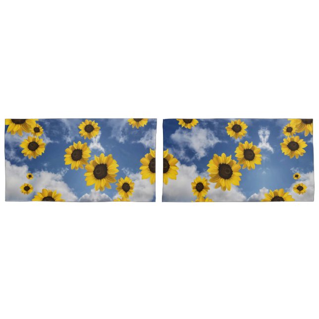 Wolken Himmel und Sonnenblumen Kissenbezug (Vorderseite-Set)