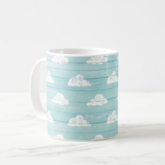 Wolken-Himmelblau Tasse (Vorderseite Links)