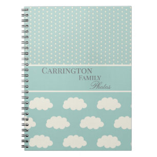Wolken Ihr Name Polka Dots Green Notizblock