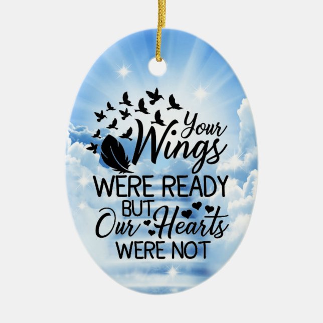 Wolken im Gedächtnis eines geliebten an Weihnachte Keramik Ornament (Vorne)