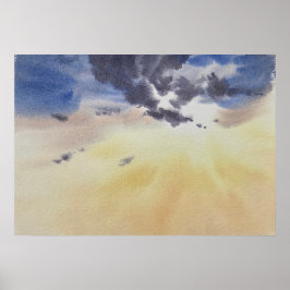 Wolken in Aquarell malen  Poster
