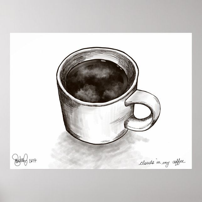 Wolken (in meinem Kaffee) Poster (Vorne)