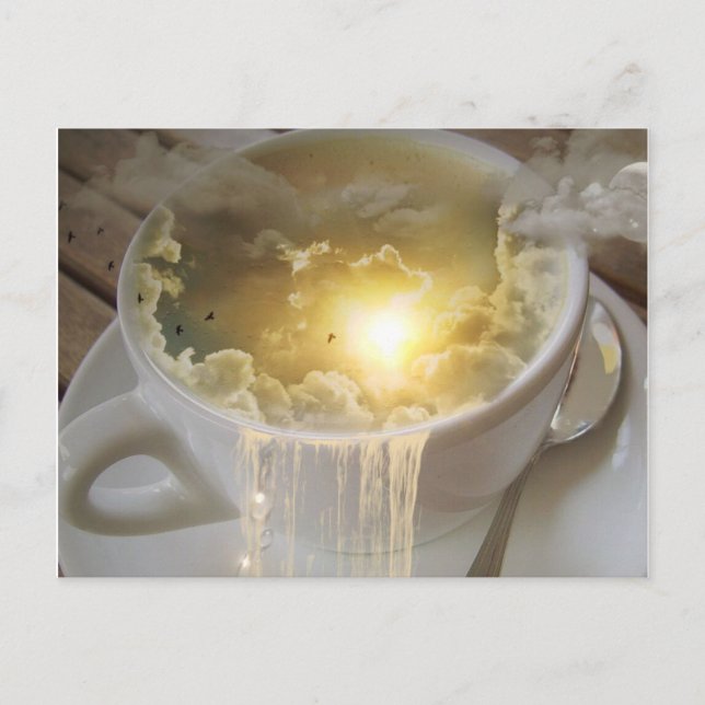 Wolken in meinem Kaffee Postkarte (Vorderseite)