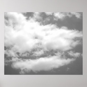 Wolken in Sky Schwarz-weiß Poster